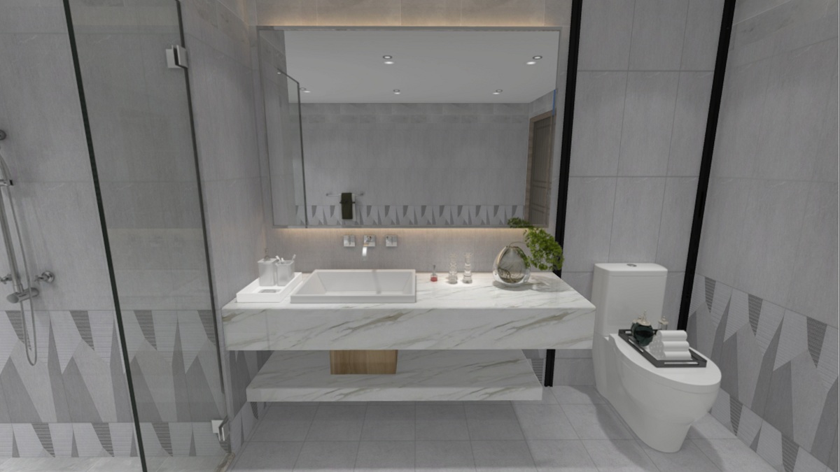 大理石瓷砖浴室的应用